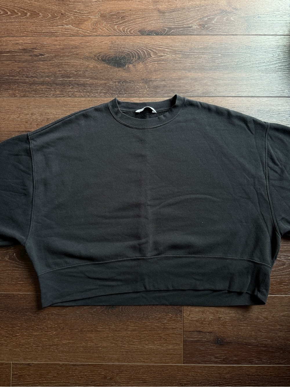 DSG Black Cropped Oversized Crewneck Sweatshirt
